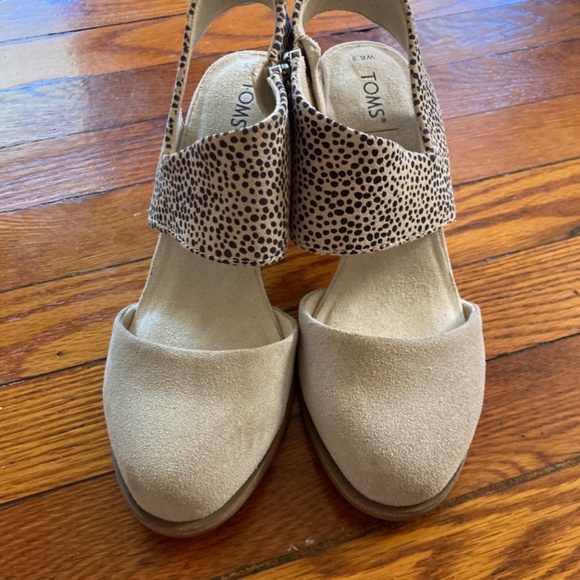 TOMS BN Never Worn Suede Leopard Dress High Heels - Picture 8 of 8